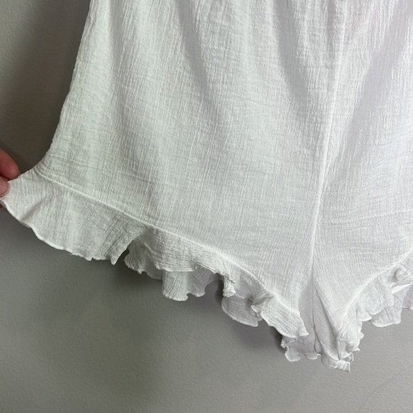 VICTORIA'S SECRET Boho Beach Pool Cover Up One Piece White Romper size Medium - Picture 7 of 13